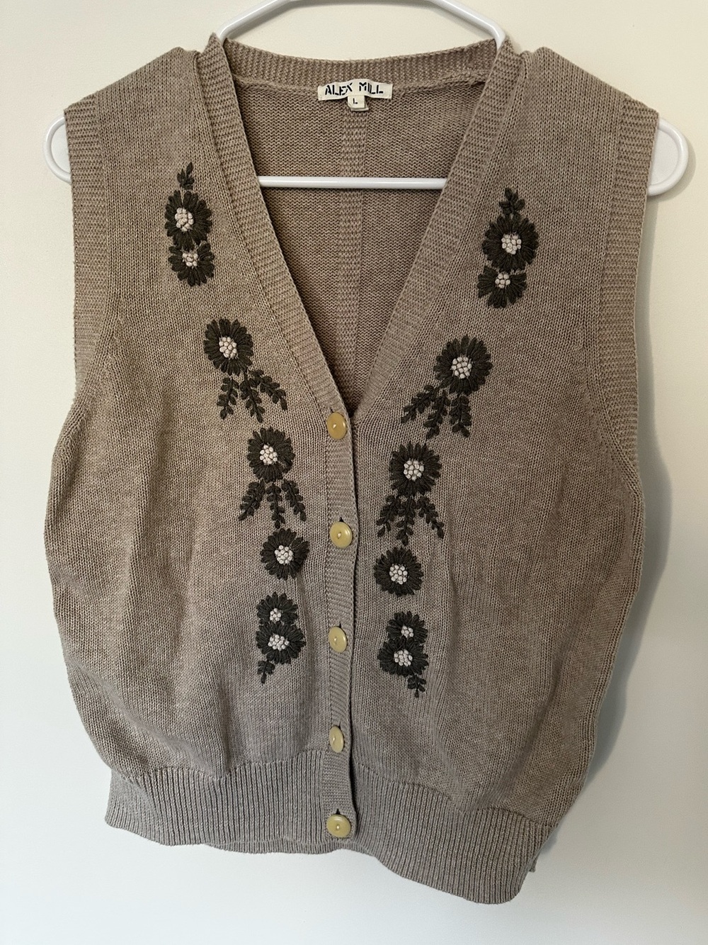 Alex Mill Becca cotton linens embroidered vest L - Picture 4 of 8